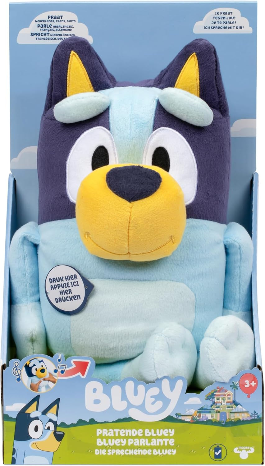 Blaues Plüschtier mit Soundeffekten, funktionelles Plüschtier, interaktives Plüschtier, sprechendes Plüschtier, Plüschtier (33 cm). Naty Shop Dolls Standardtitel