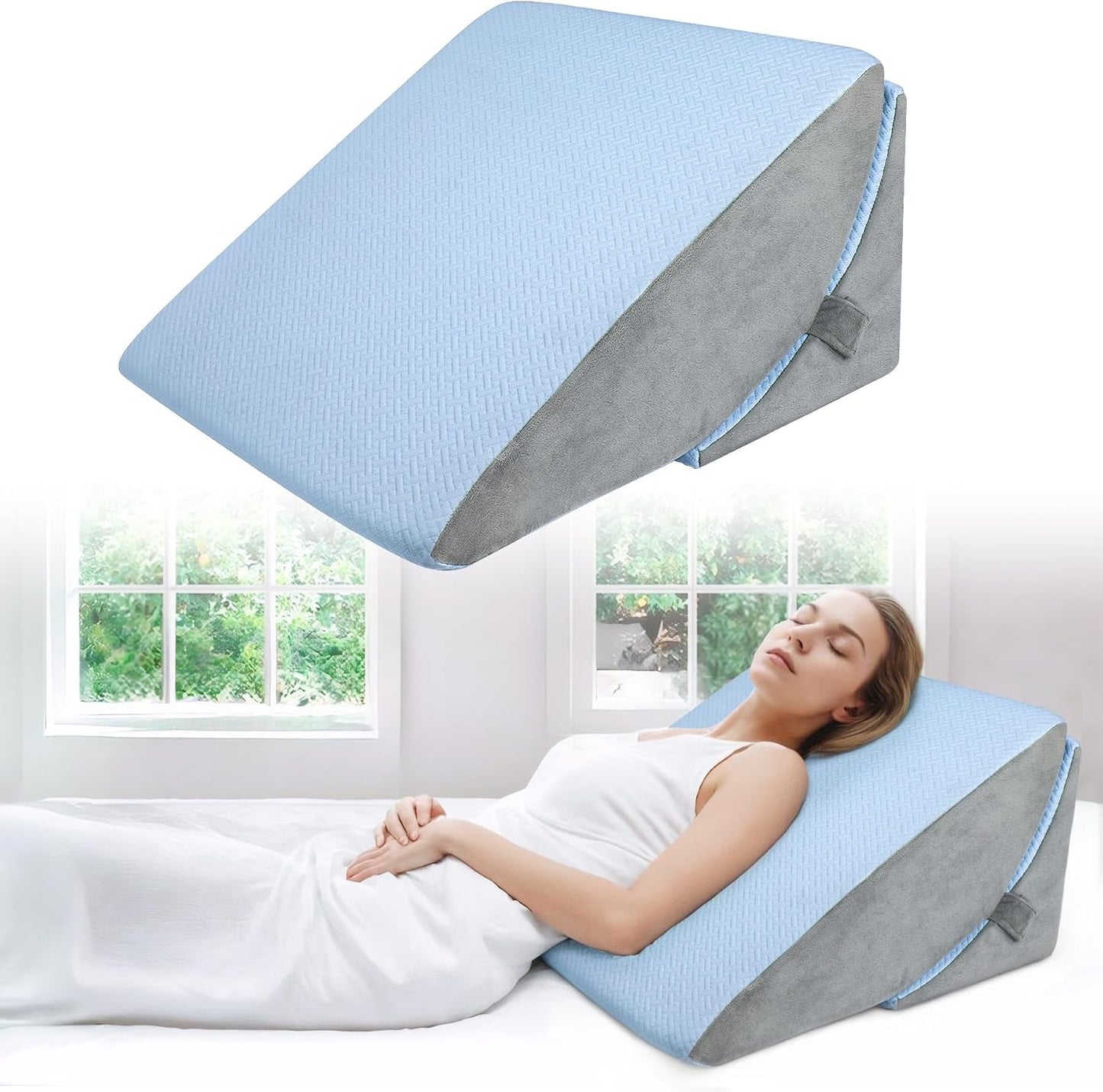 Verstellbares Federkissen aus hochdichtem Schaumstoff, ergonomisches Rückenkissen für Bett und Sofa, Anti-Reflux-Lesekissen zum Schlafen, Spielen, Fernsehen (schwer)