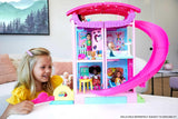 Barbie Chelsea Spielhaus – 3 verwandelnde Etagen, geheime Spielbereiche, Aufzug, Pool, Rutsche, 2 Haustiere und mehr als 20 Zubehörteile, ab 3 Jahren, HHX44