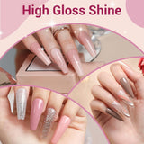 Modelones 35-teiliges Gel-Nagellack-Set, UV-Nagellack-Set mit 48-W-Lampe, Nude-Braun-Weiß-Rosa-Gel-Nagellack-Set, UV-Gel-Nagellack-Set mit Top Coat Base, Nagelstudio-Set