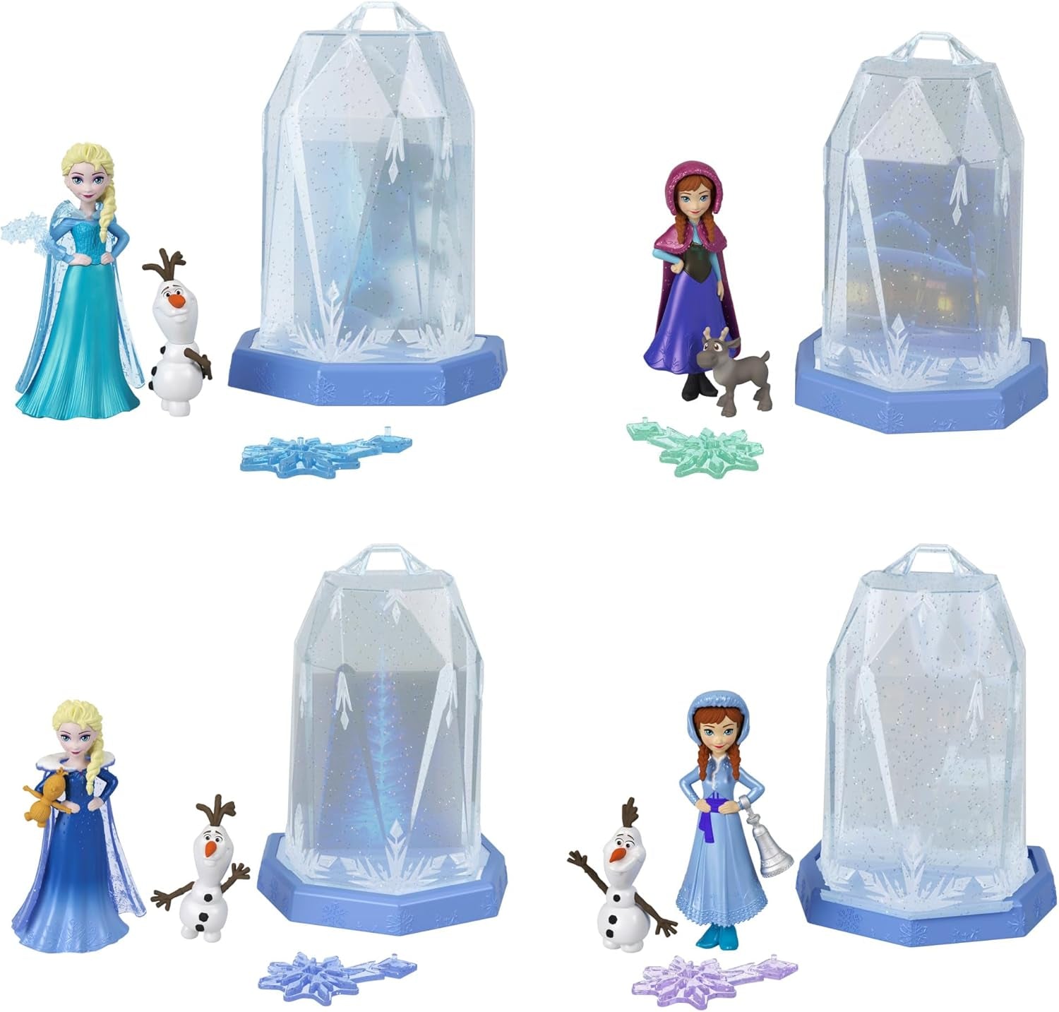 Mattel Disney Frozen Ice Reveal, kleine Puppe mit flauschigem Eisgel und 6 Überraschungen, inklusive Freundfigur und Zubehör (Puppen können variieren) HRN77