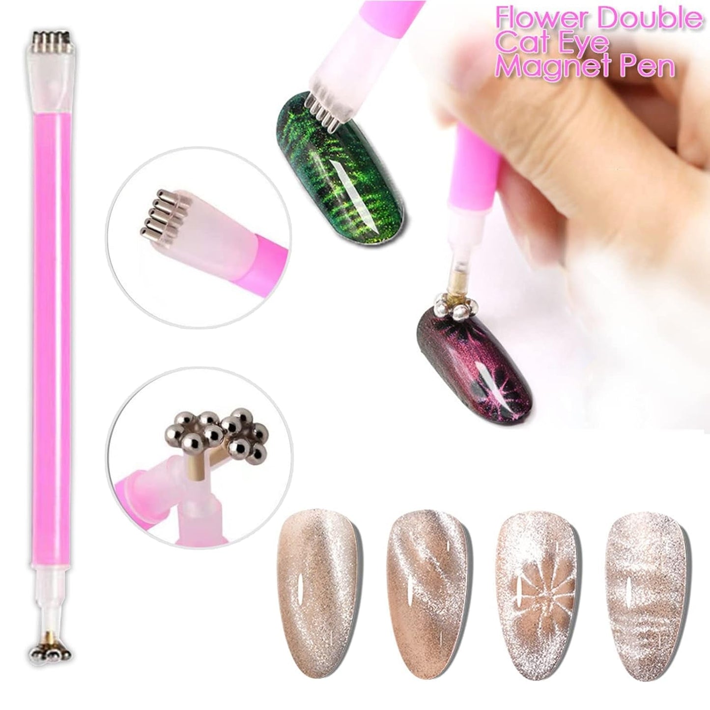 14 Stück Nail Art Werkzeug Magnetstift DIY Magic 3D Magnet Stick Set Verwendung mit Cat Eye Gel Pulver Oder Nagelack - Magnetic Stift Katze Eye Pen Für Ideale Katzenaugen Magische Wirkung