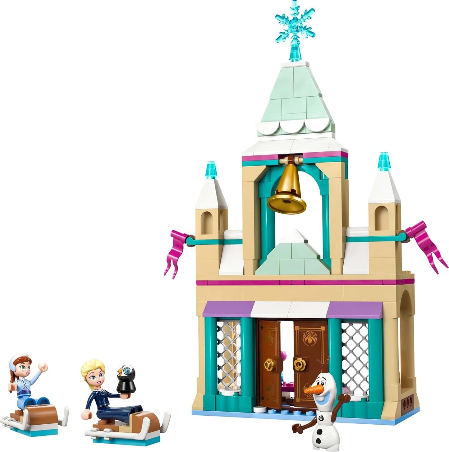 LEGO – Disney Frozen Arendelle Castle, Prinzessinnenspielzeug mit ELSA, Anna und Olaf Minipuppen und einer Pinguinfigur, Fantasy-Spielset, Geschenk für 5-jährige Mädchen 43265 Bausets Besuchen Sie den LEGO-Store