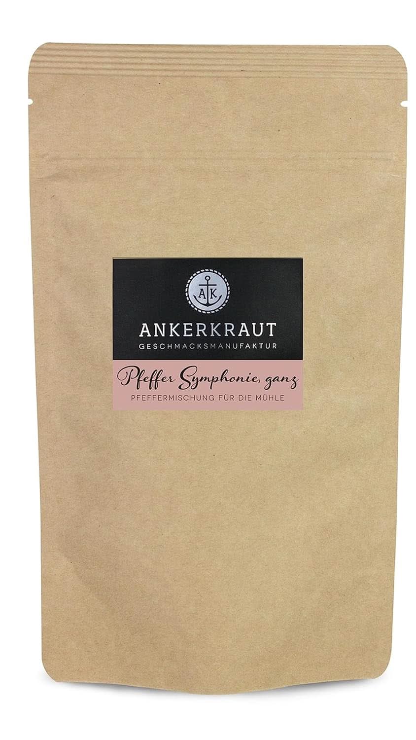 Ankerkraut Symphonie, Pfeffermischung zum Würzen mit Aroma und Geschmack, 140 Gramm Gewürze Naty Shop Vollkorn 140 Gramm