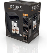 KRUPS Evidence One automatische Espressomaschine mit Milchschlauch, One-Touch-Cappuccino, 12 Spezialgetränke, 2-Tassen-Funktion, Farbdisplay, Espressomaschine, TÜV-Zertifikat, Schwarz, EA895N10