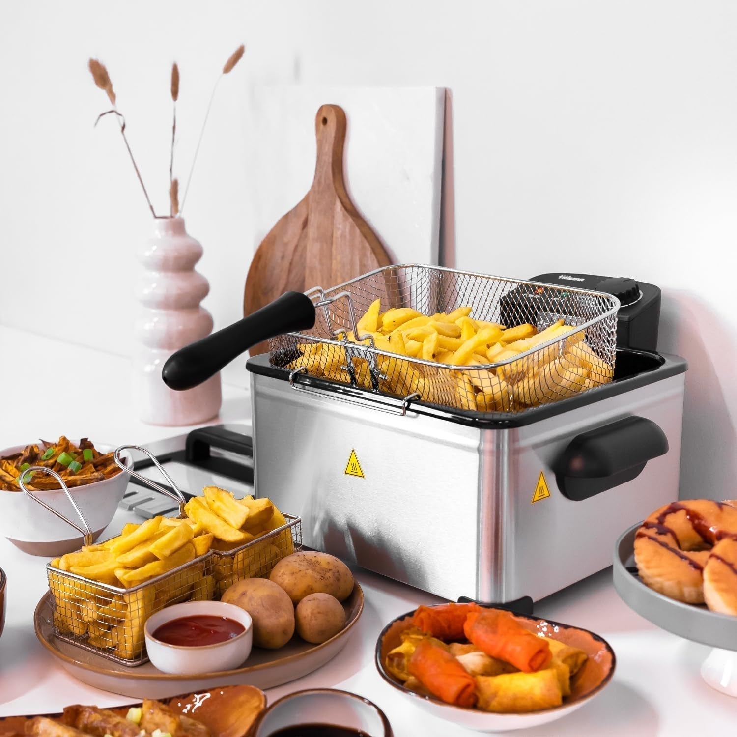 Tristar-Fritteuse, 1 großer Korb und 2 kleine Körbe, einstellbarer Thermostat, Kühlzone, 5 Liter, 2000 W, FR-6949 Appliances Naty Shop