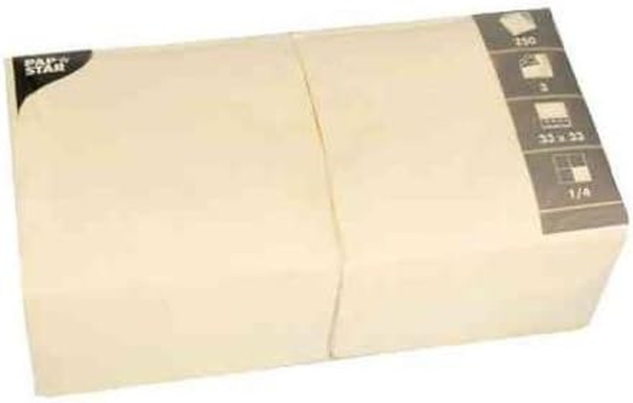 Servietten, 3-lagig 1/4-Falz 33 cm x 33 cm Creme Für jede Party und Feier. Menge: 250 Stück