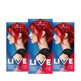 Live Ultra Bright oder Pastell Red Haarfärbemittel, 3er-Pack, semipermanente Farbe, hält bis zu 15 Haarwäschen – 092 Pillar Box Red Naty Shop Pillar Box Red Haarfärbemittel, 3er-Pack (1 Stück)
