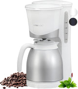 Clatronic® Kaffeemaschine mit Thermoskanne | für 8-10 Tassen Kaffee | ohne Temperaturverlust | Kaffeemaschine mit Filter | 1 Liter | Espresso | Filterkaffeemaschine mit Thermoskanne | KA 3327 schwarz