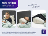 Traumnacht Cozy Rückenkissen, Lesekissen, 70 x 40 cm beige, abnehmbarer und waschbarer Bezug aus 100 % Polyester, praktische Seitentasche, Öko-Tex zertifiziert, nach deutschen Qualitätsstandards produziert