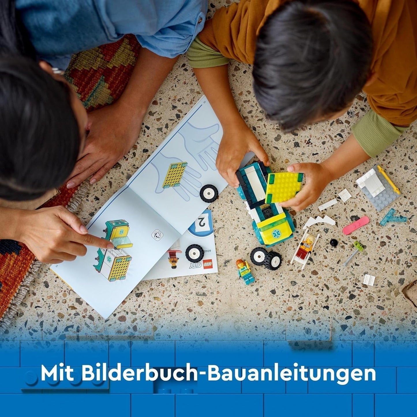 LEGO City Krankenwagen und Snowboarder, Krankenwagen-Spielset mit Spielzeugauto und 2 Minifiguren, Snowboarder- und Sanitäterfigur, fantasievolles Geschenk für Jungen und Mädchen ab 4 Jahren 60403 Bausets Besuchen Sie den LEGO-Store