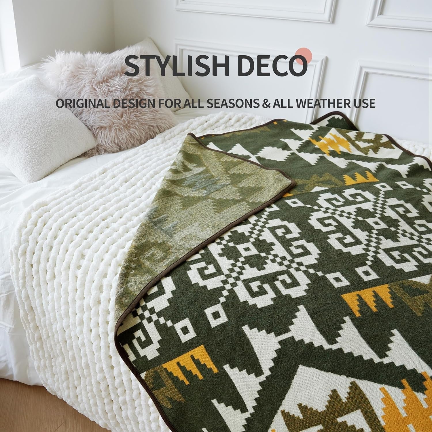 ACUSHLA 200,7X160 cm, 1,7 kg, Decke, Wolldecke, warme Reisedecke, Strickdecke, dekorativ, Decken für Sofa, Stuhl, Sofa, Bett, Wohnzimmer, Camping, geeignet für alle Jahreszeiten Ww203 Betten und Decken Besuchen Sie den ACUSHLA-Store