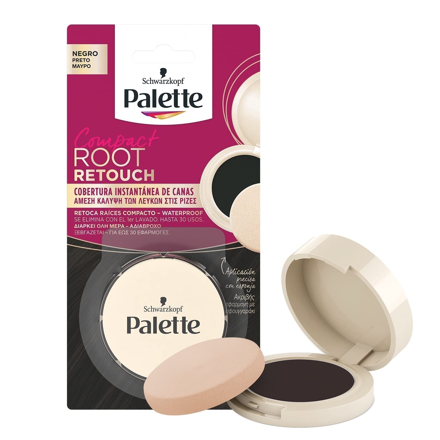 Palette Compact Root Retouch Retouch Root Powder, kompakt, kastanienbraun, 1 St. Haarfärbemittel Naty Shop 26 G (1 Packung) Schwarz