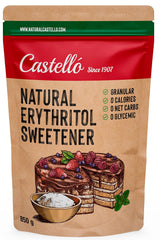 Natürliches Erythrit - Kristallzucker | 10G = 7G Zucker | Natürlicher Zuckerersatz - 0 Kalorien - 0 Glykämischer Index - Keto Und Paleo - 0 Netto-Kohlenhydrate - Kein GVO - Castello seit 1907-1Kg Süßstoffe Naty Shop 850 G (1Er Pack)