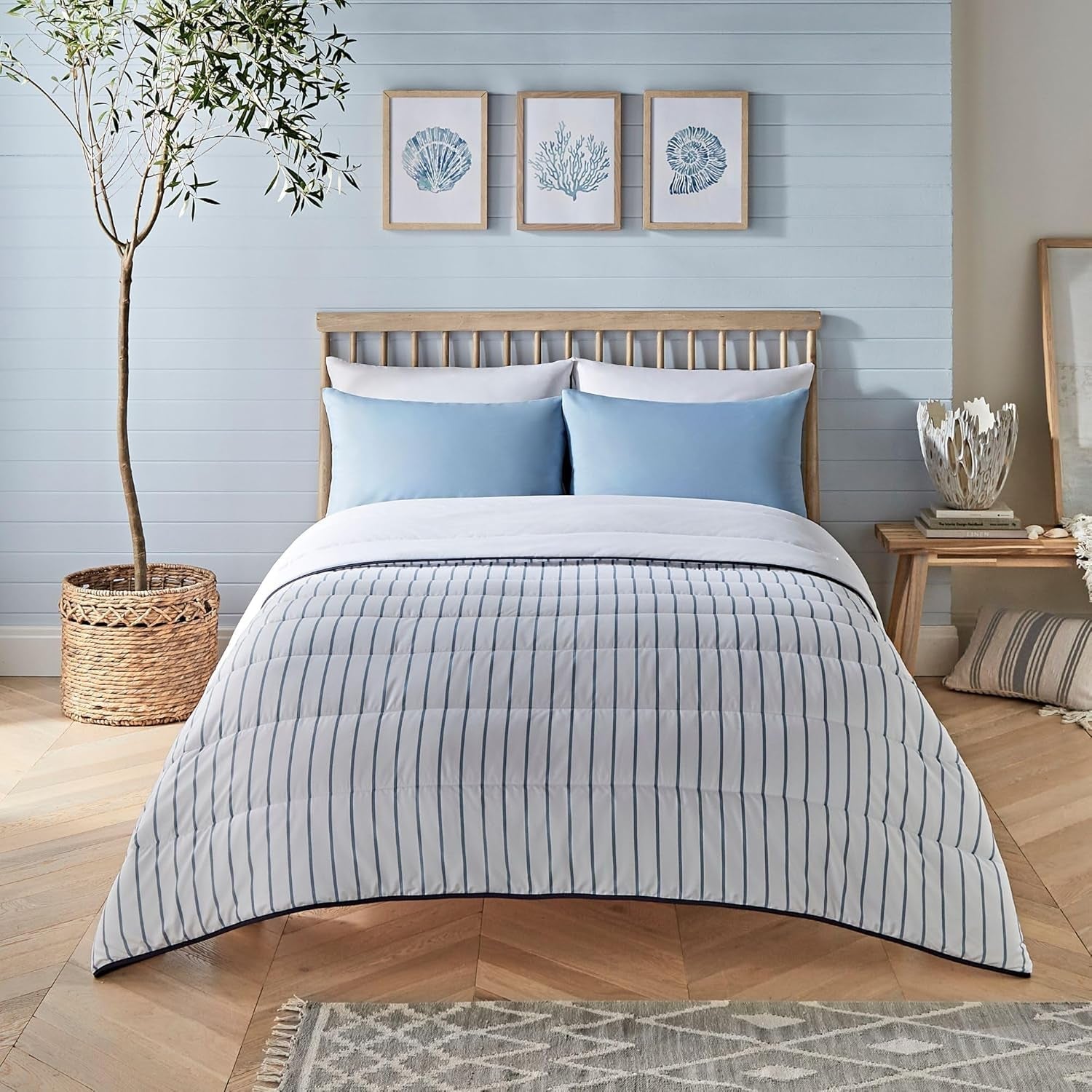 Night Lark Coverless Duvet Super King 6 Tog Spring Summer – Abstrakte Wellen. Superweiche, bequeme und leichte Decke. Maschinenwaschbar und schnell trocknend, All-in-One-Wende-Kissenbezug-Set Naty Shop Quilts & Quilts Gestrickte Streifen King Size