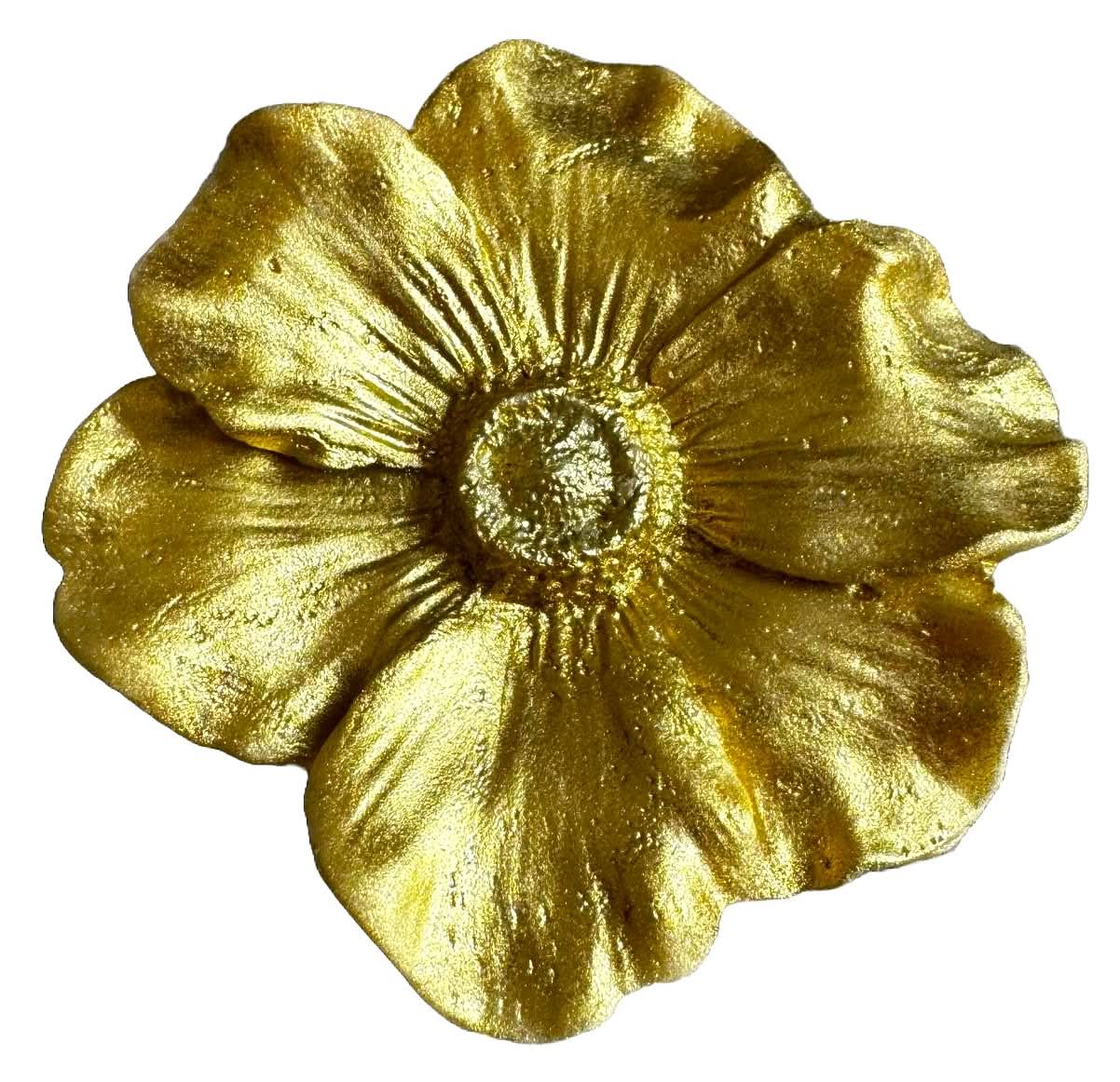 Essbare Zuckerdekoration, goldene Kameliendekorationen von Sugar Paste Nati Shop