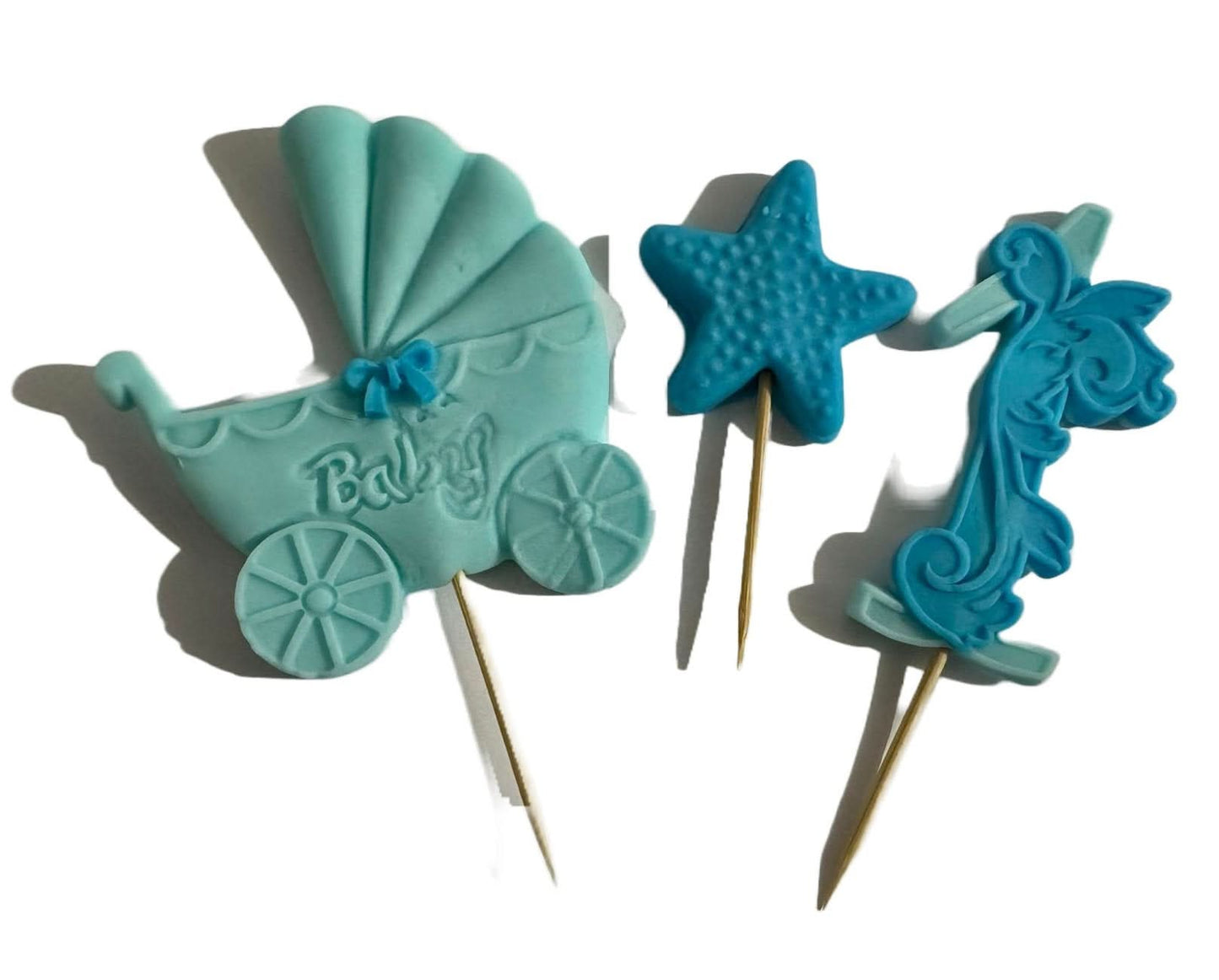 Essbare Zuckerdekoration, Nummer 1, blau und blau Zuckerpaste Dekorationen Nati Shop