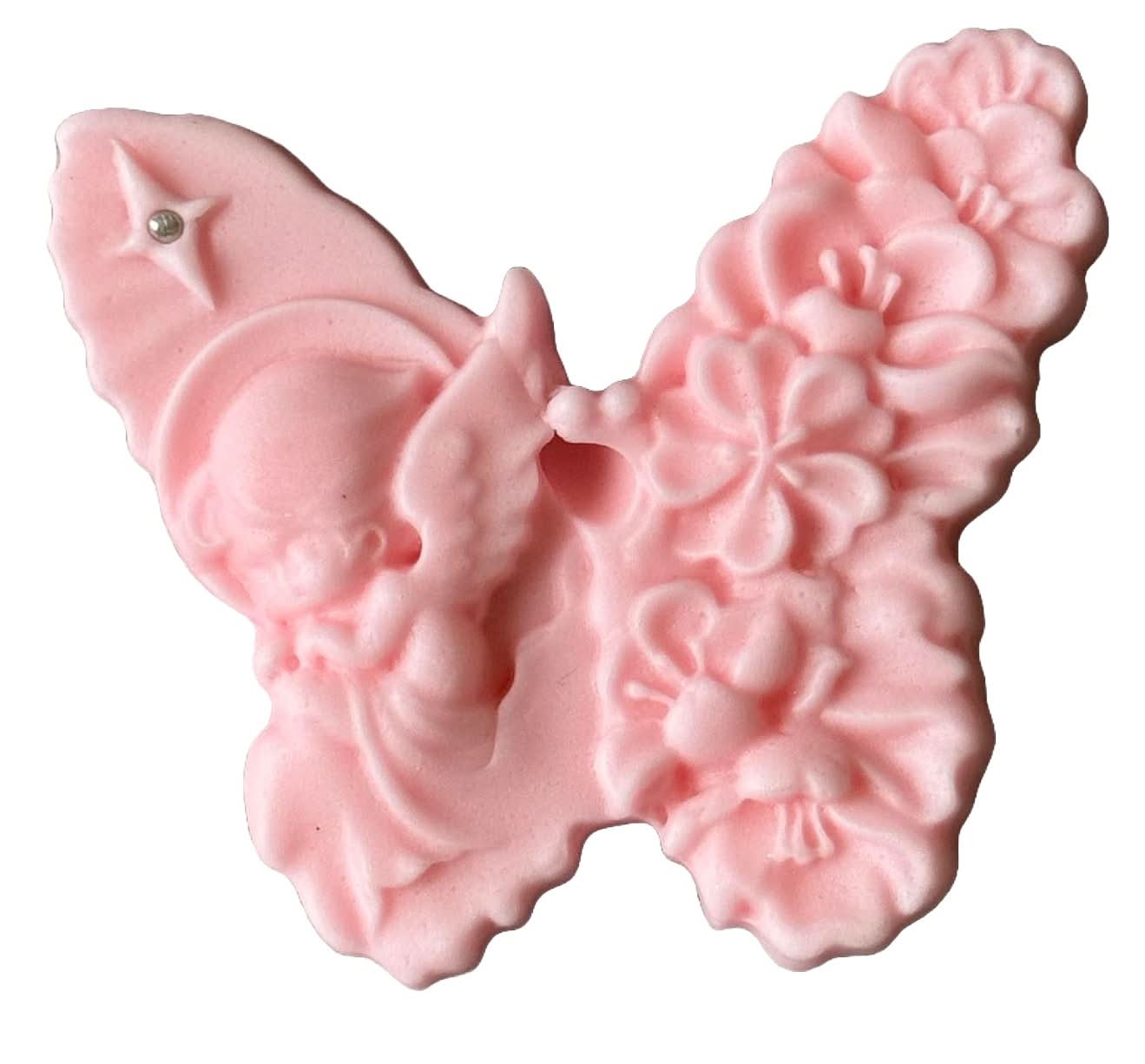 Essbare Zuckerdekoration, Schmetterling mit Engelsdekorationen von Sugar Paste Nati Shop