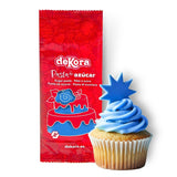 Dekora – Weißer Zuckerpastenfondant 150 g – Perfekt für Kuchen und Backdekorationen – Gluten- und laktosefrei – Vanillegeschmack – Weich, flexibel und leicht zu formen für kreative Dekorationen Naty Shop Blauer Zuckerpaste