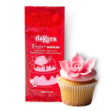 Dekora – Weißer Zuckerpastenfondant 150 g – Perfekt für Kuchen und Backdekorationen – Gluten- und laktosefrei – Vanillegeschmack – Weich, flexibel und leicht zu formen für kreative Dekorationen Naty Shop Rosa Zuckerpaste