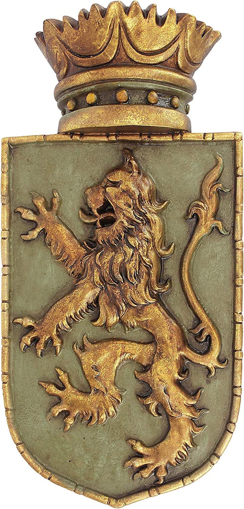 Design Toscano Mittelalterlicher Schild Vertikaler Löwe, Wandskulptur Statuetten und Skulpturen Naty Shop Rampant Mittelalterlicher Schild