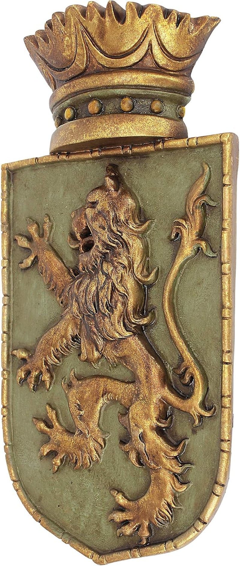 Design Toscano Mittelalterlicher Schild Vertikaler Löwe, Wandskulptur Statuetten und Skulpturen Naty Shop