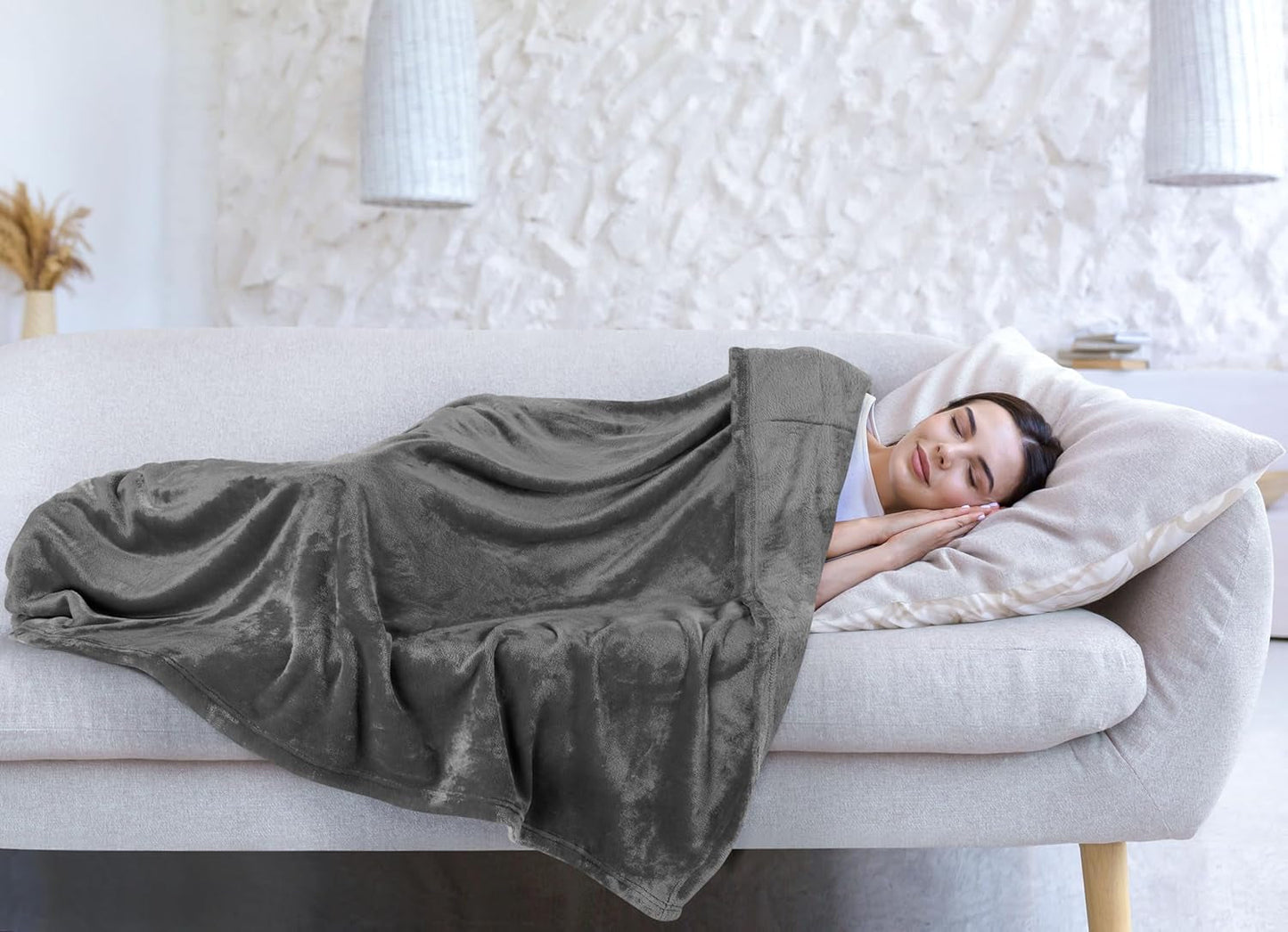Utopia Bedding Gemütliche Fleecedecke [228 x 228 cm, Grau] Weiche, leichte, warme und flauschige Decke, bequeme und atmungsaktive Decke für Bett, Sofa, Couch, Betten und Decken. Besuchen Sie den Utopia Bedding-Store
