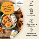 Herbaria Obazd ist! bio 90g M-Dose – Bio-Gewürzmischung bayerischen Biergartenklassiker Obazda – für Brotaufstriche, Käsegerichte, Käsefondue – Raclette Gewürze – in nachhaltiger Aromaschutz-Dose