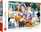 Puzzle – „1000“ – Lustige Hundeporträts Puzzle Naty Shop Hunde im Garten