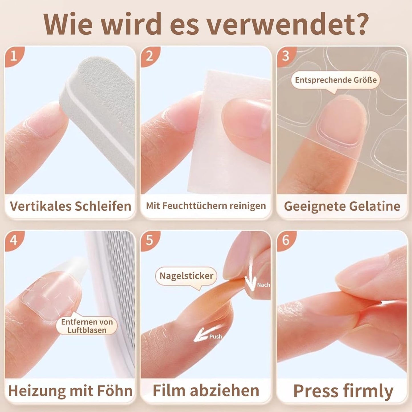 20 Jelly-Nagelklebetabletten – klare, starke, doppelseitige Klebepads, wasserfest, wiederverwendbar, zum Aufdrücken der Nägel, DIY-Maniküre-Set, Nagelzubehör