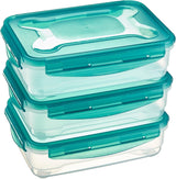 Amazon Basics Gefrierbehälter im Set, mit Deckel, auslaufsicher, stapelbar, Kühlschrank/Gefrierschrank, BPA-frei, Kunststoff, mikrowellen- und spülmaschinenfest, 3 x 1,2 l, durchsichtige Frischhaltedosen von Naty Shop, einzeln 1,2 l