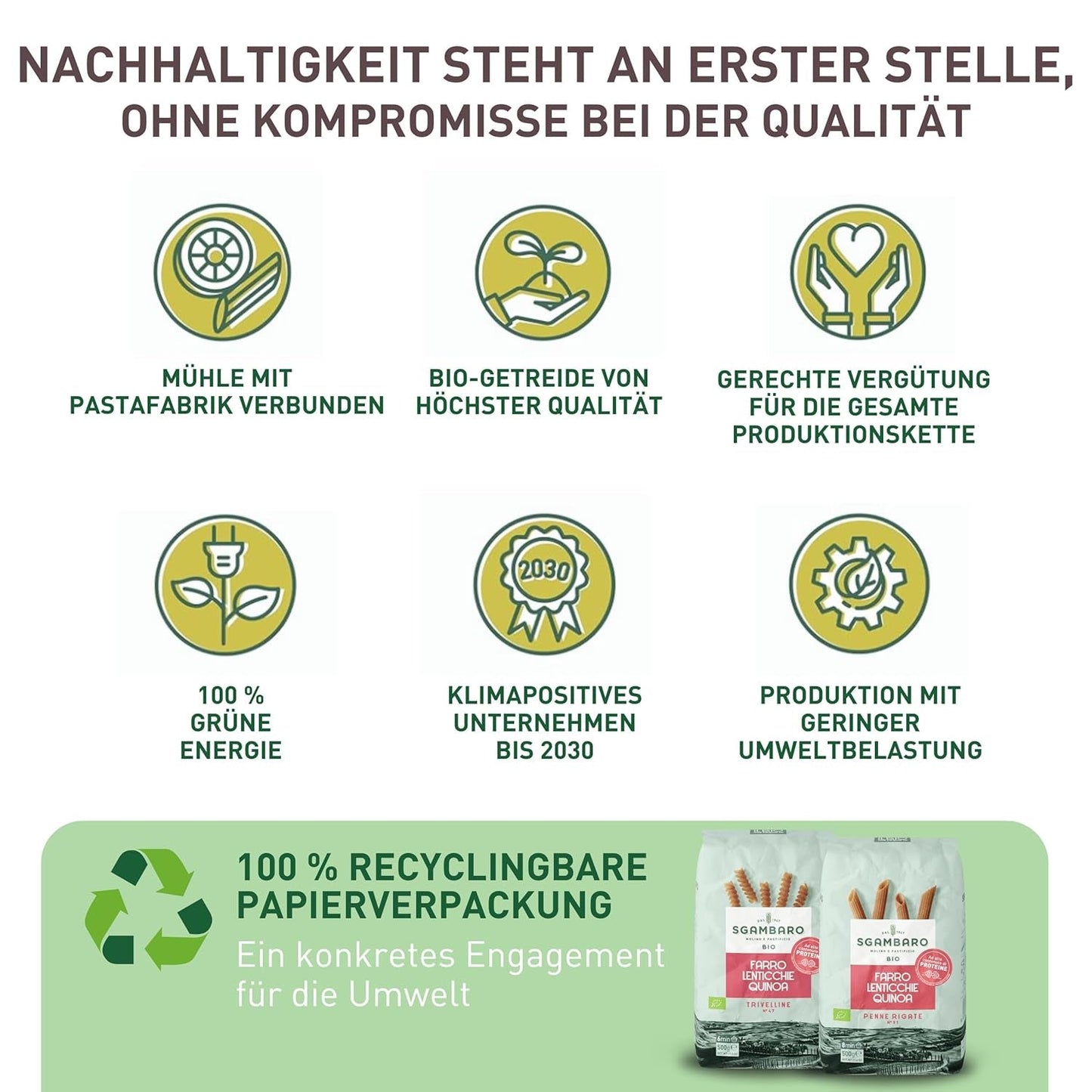 Bio-Penne-Rigate-Nudeln N.91 – 500 g mit Dinkelmehl, Linsenmehl und Quinoa-Mehl – ​​reich an Proteinen, Ballaststoff- und Proteinquelle