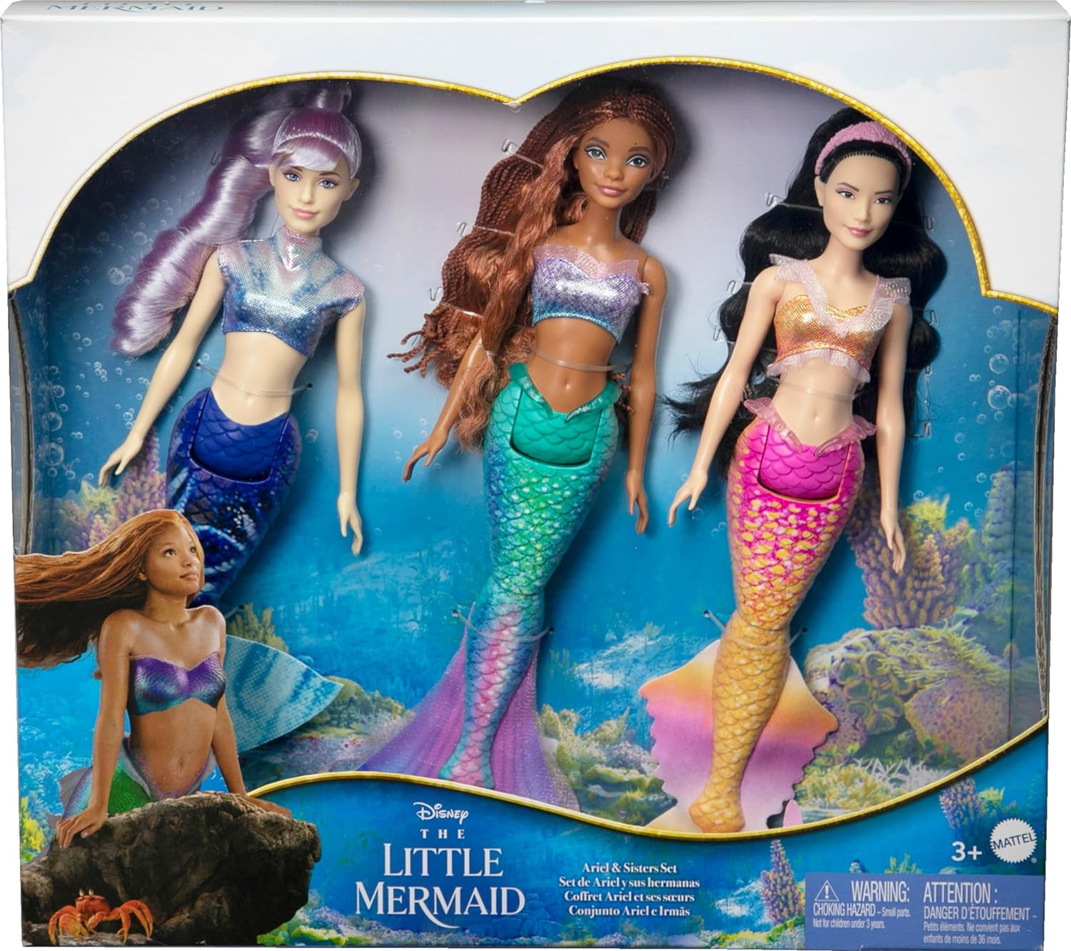 Mattel DISNEY Arielle die Meerjungfrau – Set mit Mala, Karina und Arielle, einzigartige Outfits und Frisuren, für fantasievolles Spielen und Sammeln, für Kinder ab 3 Jahren, HND29 Naty Shop Dolls