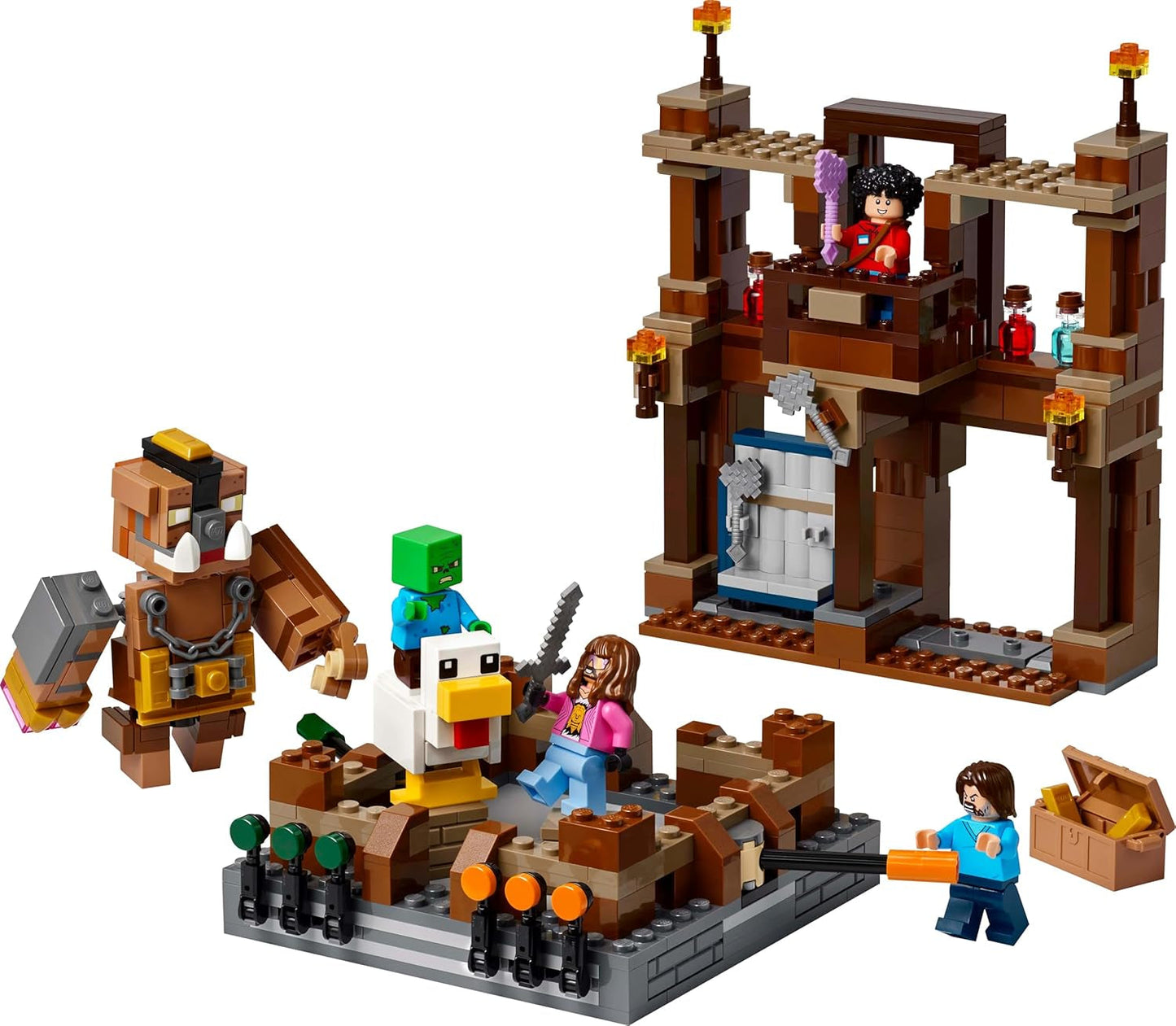 LEGO Minecraft Forest Manor mit Boxring – Gamer-Set mit Zombies und Oberborst – Interaktives Bauspielzeug mit Ausrüstung und Schienen – Geschenk für Jungen und Mädchen ab 10 Jahren – 21272 Bausets Besuchen Sie den LEGO-Store