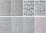 3D Metallic Schwarz Schmetterling Nagelaufkleber – Laser Pink Aurora Nagelaufkleber – Punk Butterfly Nail Art Aufkleber – Silber Nagelaufkleber – Nageldesign Zubehör