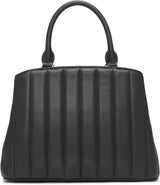 DKNY Chain Lexington Park Medium Logo Chain Satchel, Schwarz/Gold, Einheitsgröße Damen Naty Shop Taschen