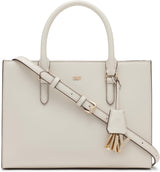 DKNY Damen Perri Satchel mit Logo-Anhänger, Einheitsgröße Damentaschen Naty Shop Pebble (Pebble)
