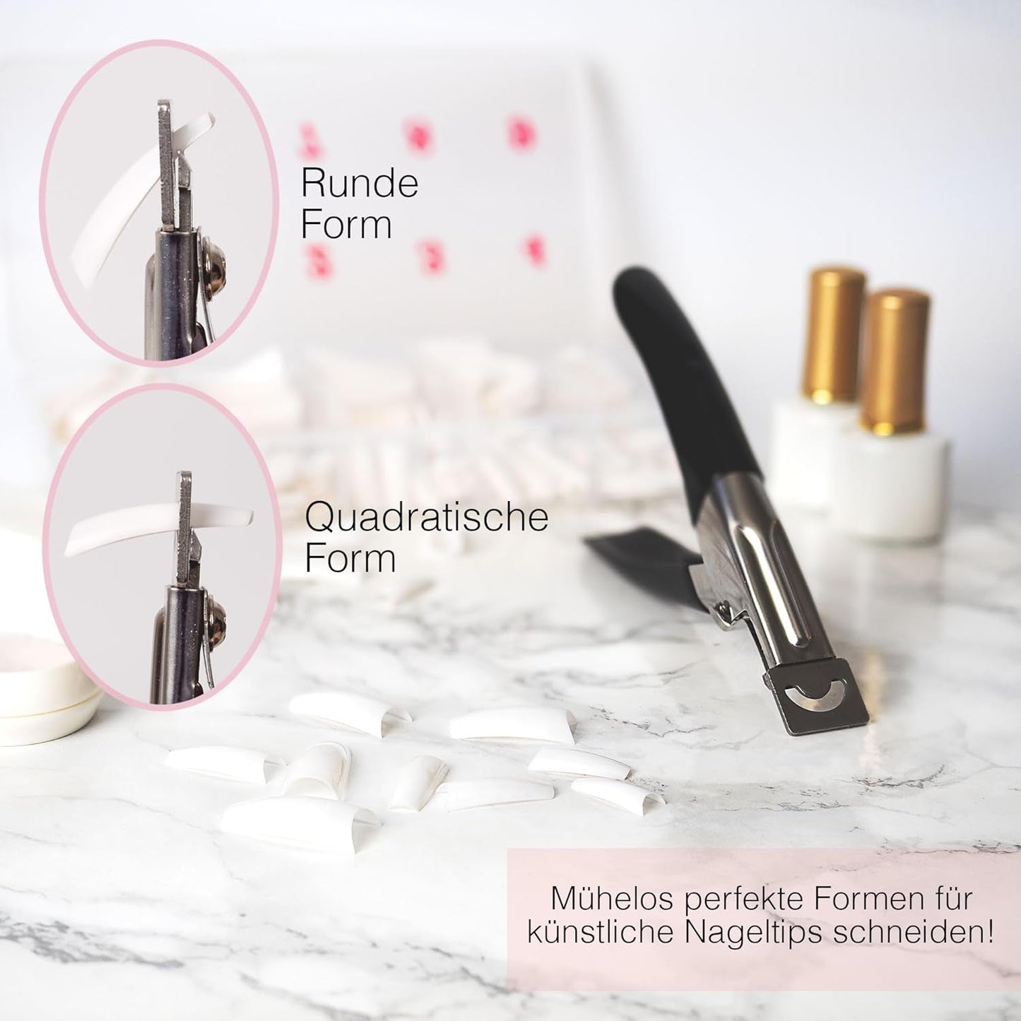 ® Künstliche Nägel zum Aufkleben, 500 Stück, künstliche Nägel – stabile Gelnägel – Nägel in Studioqualität (natürliche Farbe)