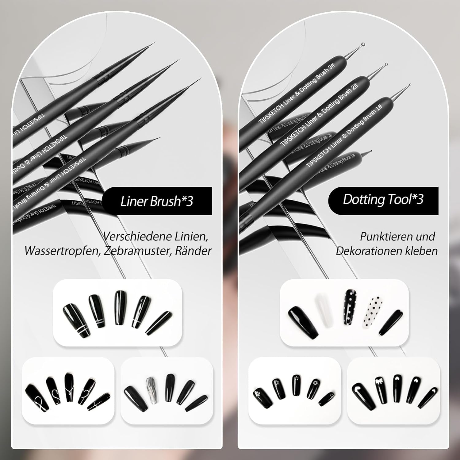 Nagel Pinsel 8 Stück Pinsel Für Gelnägel, Nageldesign Gel Pinsel Dotting Painting Line Pen Für Nagelack Gel Acryl Nagel Pinsel Nailart Kit Acryl Pinsel Fineliner Nägel Selber Machen