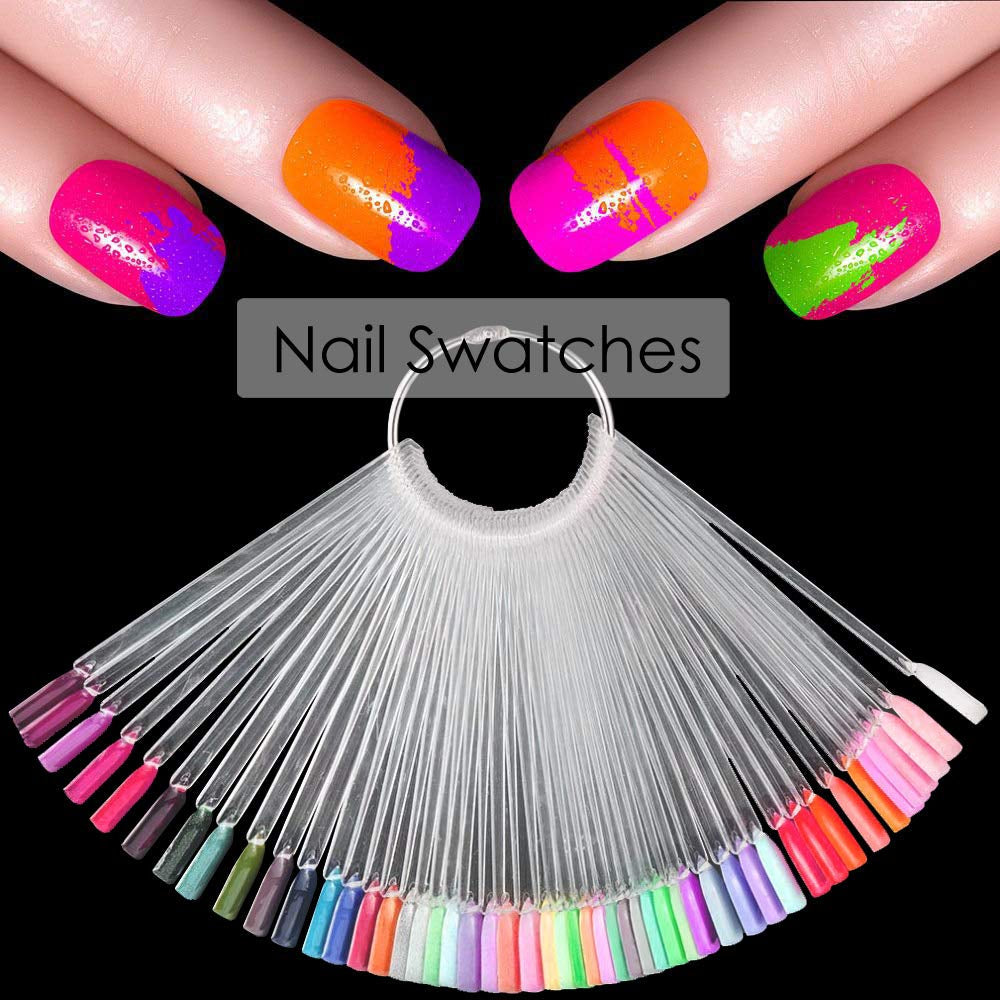 150 Stück Nail Art Tips Ring Stick, Transparente Farbe Karte Platten Nagelleck Display Ring Sticks, Nagel Salon Übungen Display Nail Tips