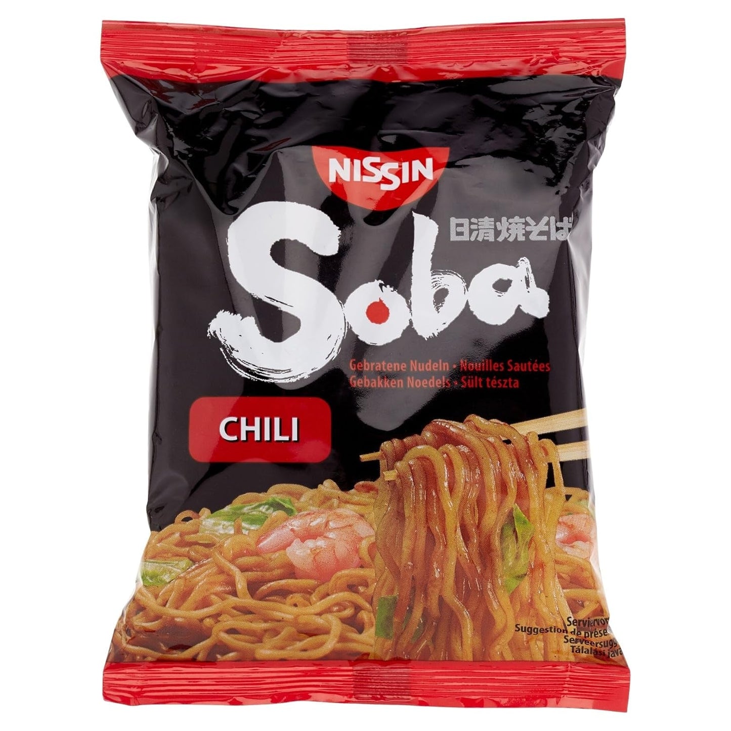 Gebratene Nissin Weizennudeln mit Chiligeschmack, 111g