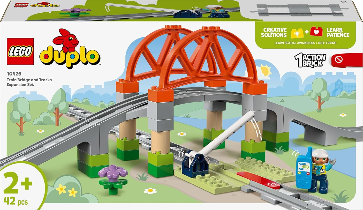 LEGO DUPLO Stadt-Eisenbahnbrücke und Gleise – Erweiterungsset, Geschenk für Kinder ab 2 Jahren, Bau- und Umbauset, Vorschul-Entwicklungsset, Lernspielzeug 10426 Bausets Besuchen Sie den LEGO-Store