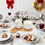 Milch- und Zuckerset mit Deckel und Löffel, 5-teiliges Keramik-Milchkännchen und Zuckerbehälter mit Holztablett, Milch- und Zuckerbehälter für Küche, Kaffee, Mikrowelle und Geschirrspüler (weiß)