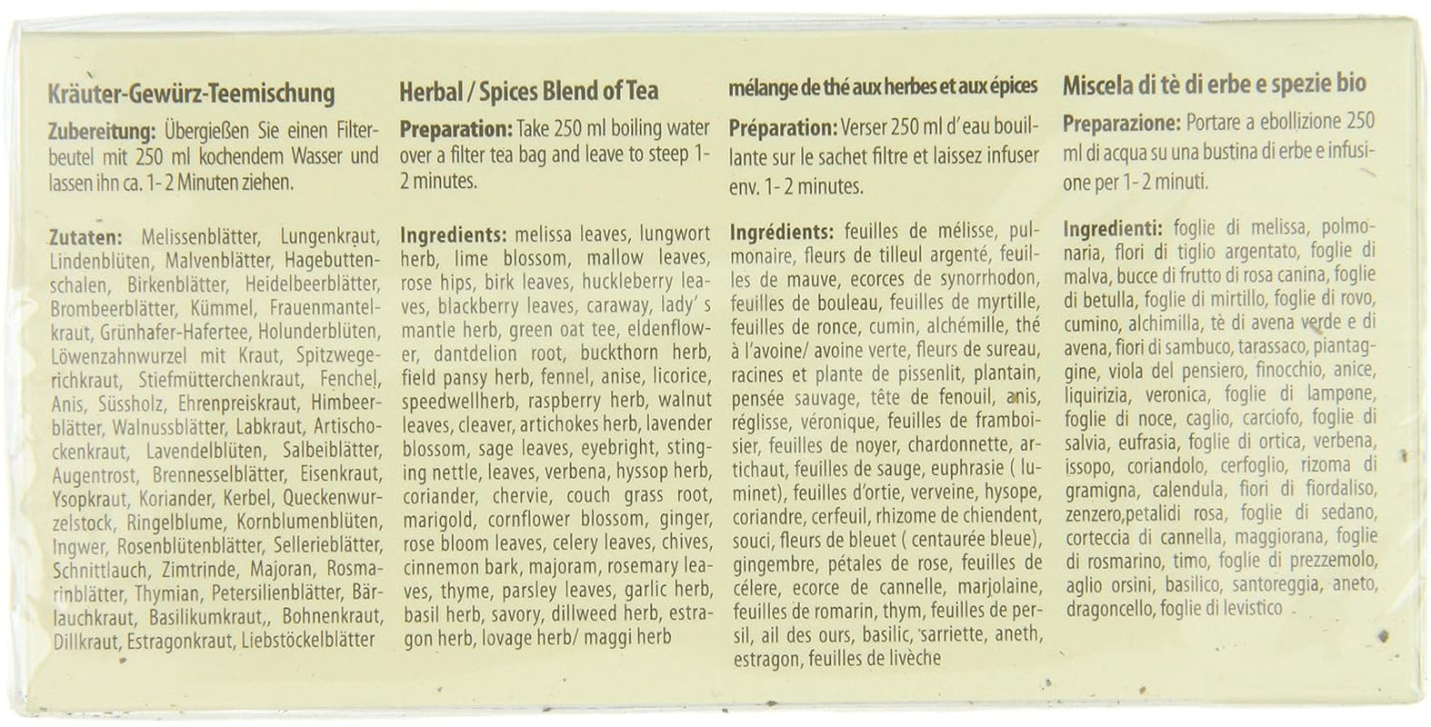 Droste-Laux Basischer Tee mit 49 Kräutern, 25 Stück (Kräutertee, Filterbeutel, Fasten- oder Diättee) 120501