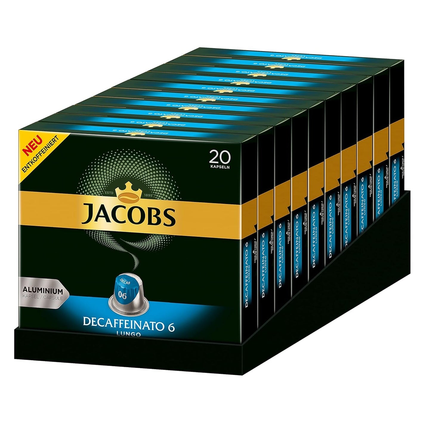 Kaffeekapseln Lungo Classico, Intensität 6 von 12, 10 x 20 Getränke & Kaffeekapseln Lungo Decaffeinato- Intensität 6- 200 Nespresso-kompatible Kapseln, 10er Pack, 10 x 20 Getränke