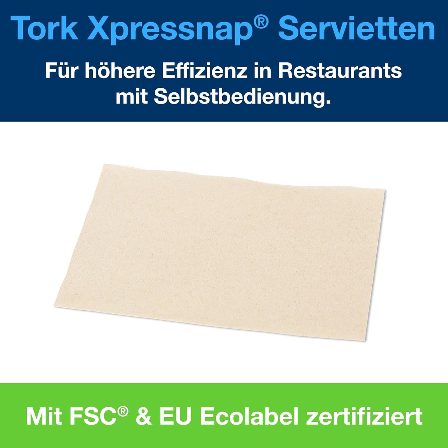 Tork Xpressnap Extra Soft Nature N4 Spenderserviette, Premium, 1/2 x 2-lagig, 21,3 cm x 16,5 cm, 8 × 1.000 Servietten, 12880