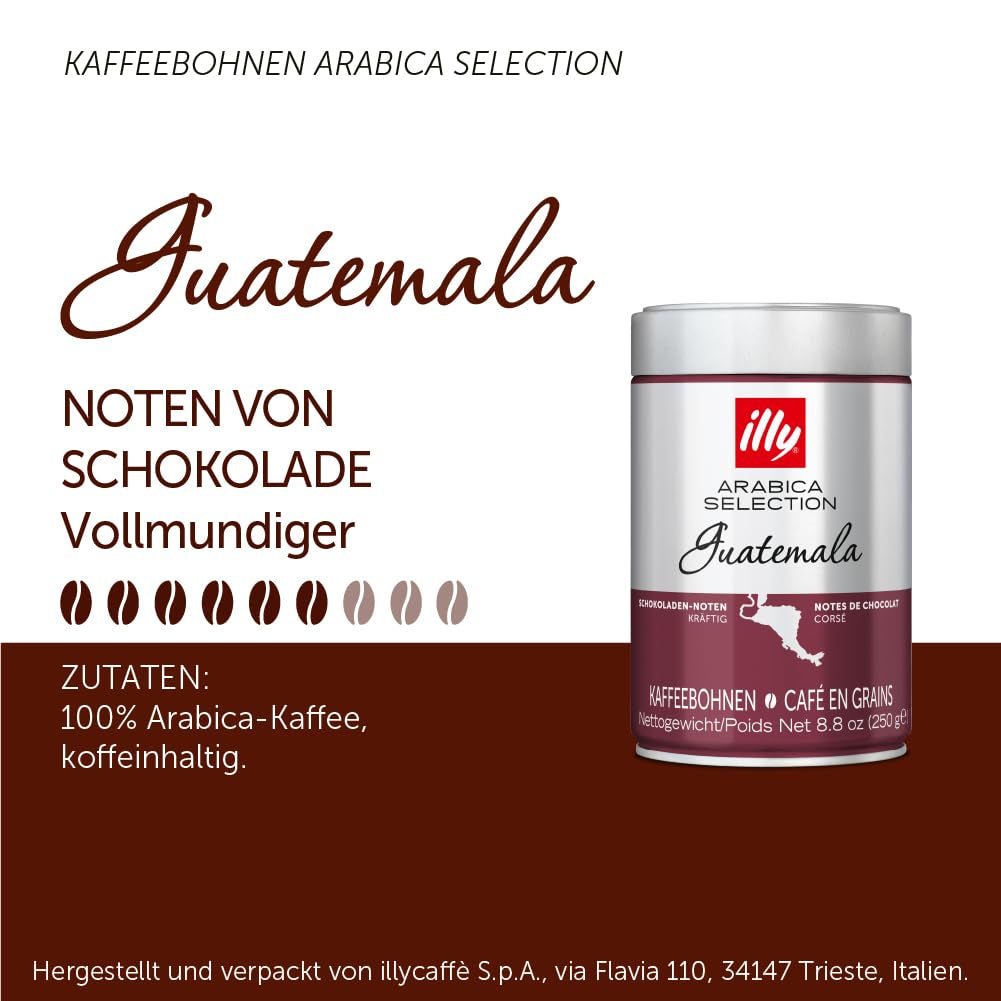 Illy Arabica Selection Guatemala Kaffeebohnen zum Mahlen, Box 250g