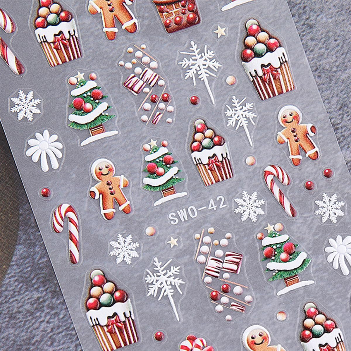 JMEOWIO Nagelsticker Weihnachten 6 Blatt Nail Art Sticker Selbstklebend Nagelaufkleber Schneeflocke Winterurlaub Niedliche Dekoration Nageldesign Zubehör