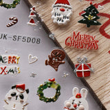 Weihnachts-3D-Nagelaufkleber, 4 Bögen, 5D-Nagelaufkleber, stereoskopische Nagelaufkleber, Dekorationen, Nageldesign-Zubehör