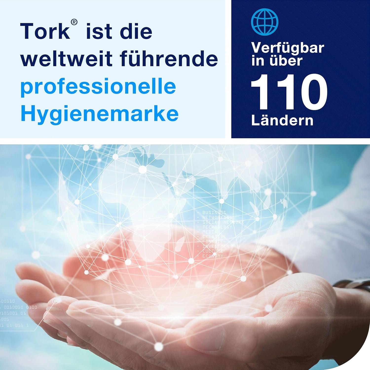 Tork Nature Cocktailserviette mit vorgedrucktem Umweltsymbol, 200 Servietten, 509502